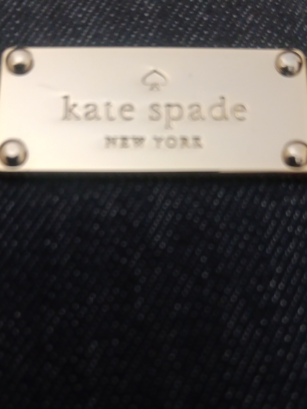 kate spade black saffiano logo wallet
